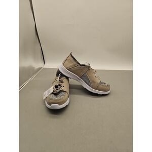 NEW Pandere Bali Women's Leather Shoes Drawstring Sneakers Gray Nubuck Size 10